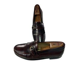 G.H. BASS Weejuns Mens Size 10.5 M Burgundy Leather Slip On Buckle Loafers